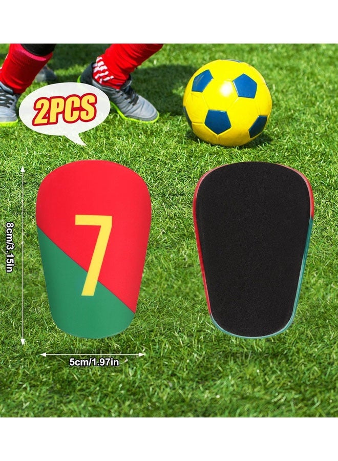 Mini Football Shin Guards, 3.15x1.97in Extra Small Soccer Shin Protector Miniature Lightweight Protective Shin Pads Equipment For Man Youth Adults Women Kids Boys Girls - Image 2